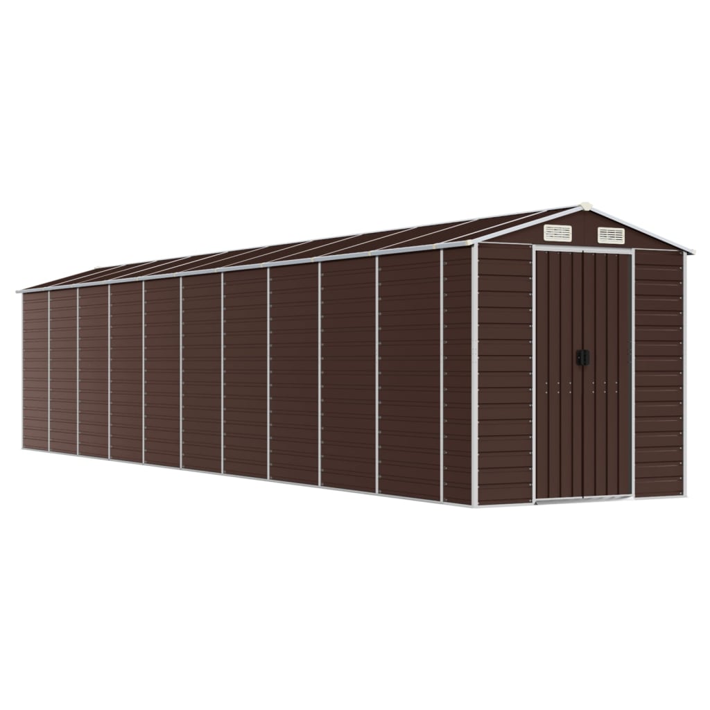 Sheds Summerhouses Carports Garden Shed Brown 191X895x198 Cm Galvanised Steel