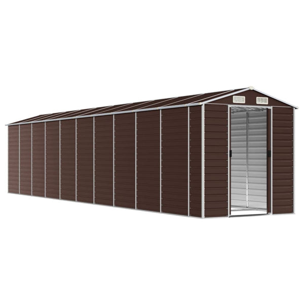 Sheds Summerhouses Carports Garden Shed Brown 191X895x198 Cm Galvanised Steel