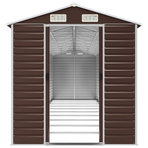 Sheds Summerhouses Carports Garden Shed Brown 191X895x198 Cm Galvanised Steel