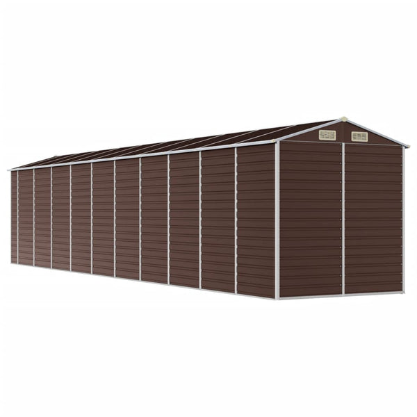 Sheds Summerhouses Carports Garden Shed Brown 191X895x198 Cm Galvanised Steel