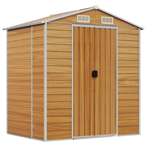 Sheds Summerhouses Carports Garden Shed Light Brown 191X130x198 Cm Galvanised Steel