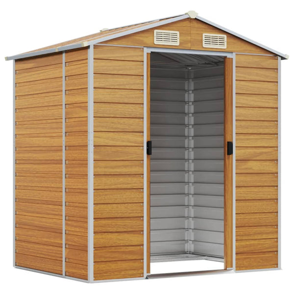 Sheds Summerhouses Carports Garden Shed Light Brown 191X130x198 Cm Galvanised Steel