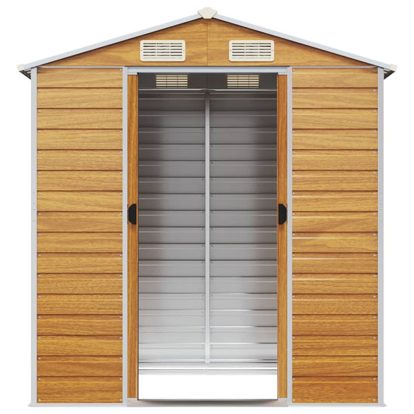 Sheds Summerhouses Carports Garden Shed Light Brown 191X130x198 Cm Galvanised Steel