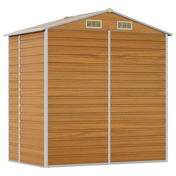 Sheds Summerhouses Carports Garden Shed Light Brown 191X130x198 Cm Galvanised Steel