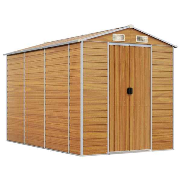 Sheds Summerhouses Carports Garden Shed Light Brown 191X300x198 Cm Galvanised Steel