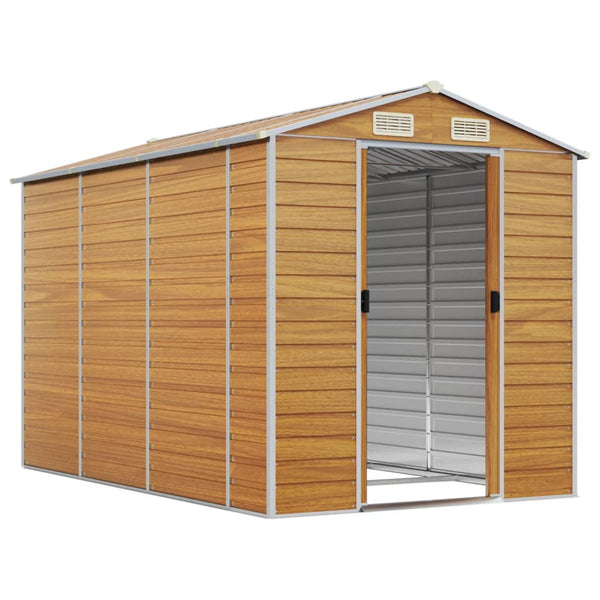 Sheds Summerhouses Carports Garden Shed Light Brown 191X300x198 Cm Galvanised Steel