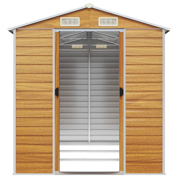 Sheds Summerhouses Carports Garden Shed Light Brown 191X300x198 Cm Galvanised Steel