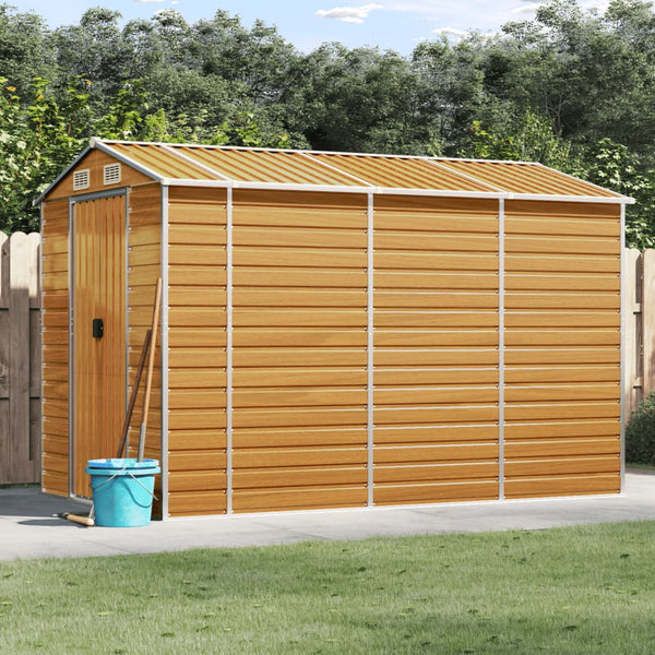 Sheds Summerhouses Carports Garden Shed Light Brown 191X300x198 Cm Galvanised Steel