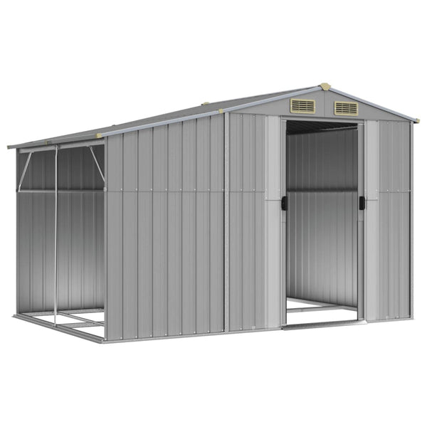 Sheds Summerhouses Carports Garden Shed Grey 277X192.5X179 Cm Galvanised Steel