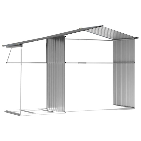 Sheds Summerhouses Carports Garden Shed Grey 277X192.5X179 Cm Galvanised Steel