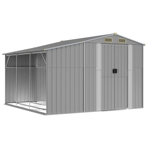 Sheds Summerhouses Carports Garden Shed Grey 277X279x179 Cm Galvanised Steel