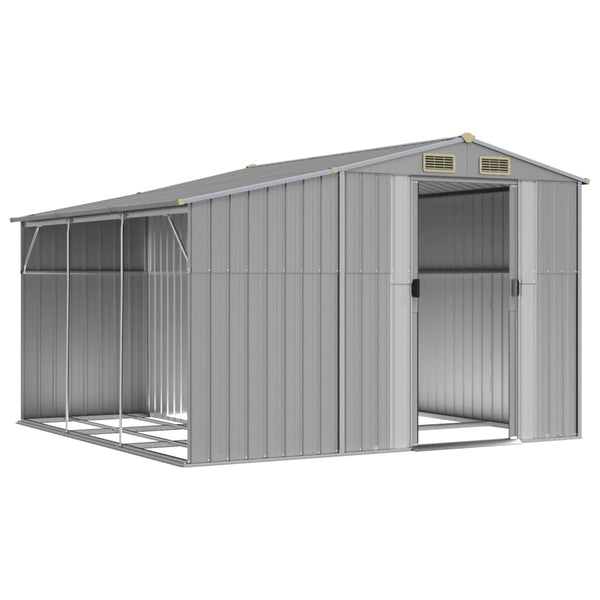 Sheds Summerhouses Carports Garden Shed Grey 277X279x179 Cm Galvanised Steel