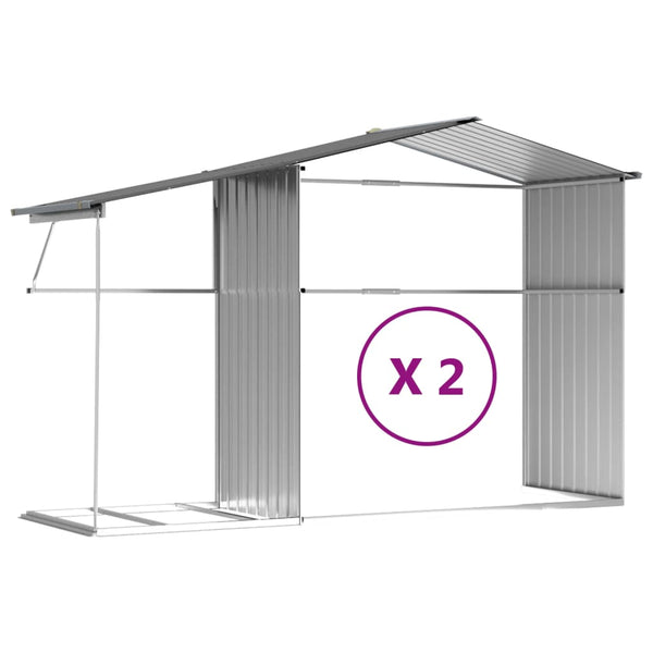 Sheds Summerhouses Carports Garden Shed Grey 277X279x179 Cm Galvanised Steel