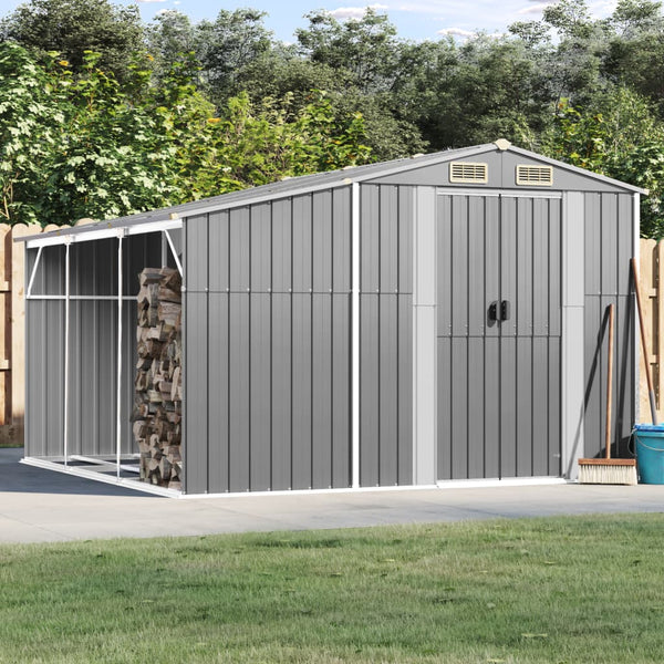 Sheds Summerhouses Carports Garden Shed Grey 277X279x179 Cm Galvanised Steel