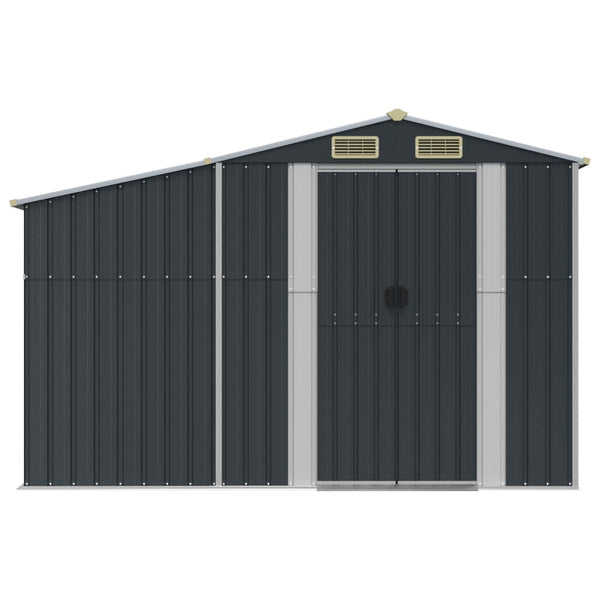 Sheds Summerhouses Carports Garden Shed Anthracite 277X192.5X179 Cm Galvanised Steel