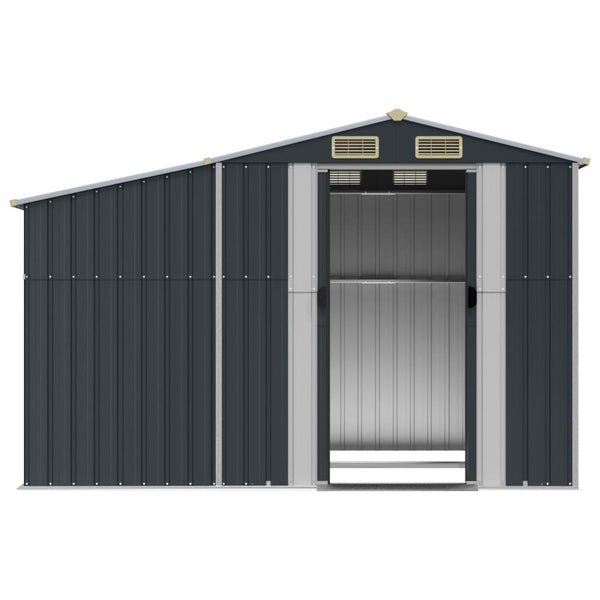 Sheds Summerhouses Carports Garden Shed Anthracite 277X192.5X179 Cm Galvanised Steel