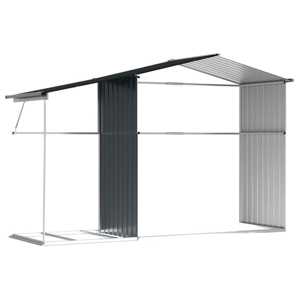 Sheds Summerhouses Carports Garden Shed Anthracite 277X192.5X179 Cm Galvanised Steel