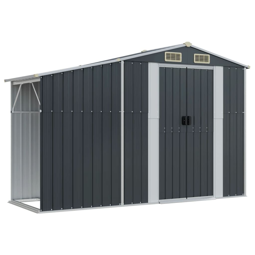 Sheds Summerhouses Carports Garden Shed Anthracite 277X93x179 Cm Galvanised Steel