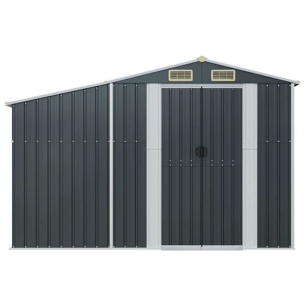 Sheds Summerhouses Carports Garden Shed Anthracite 277X93x179 Cm Galvanised Steel