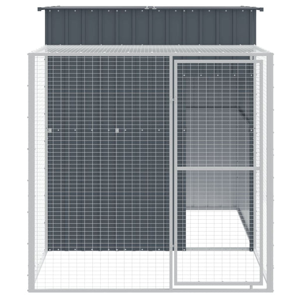 Poultry Cages Chicken Cage With Run Anthracite 165X251x181 Cm Galvanised Steel