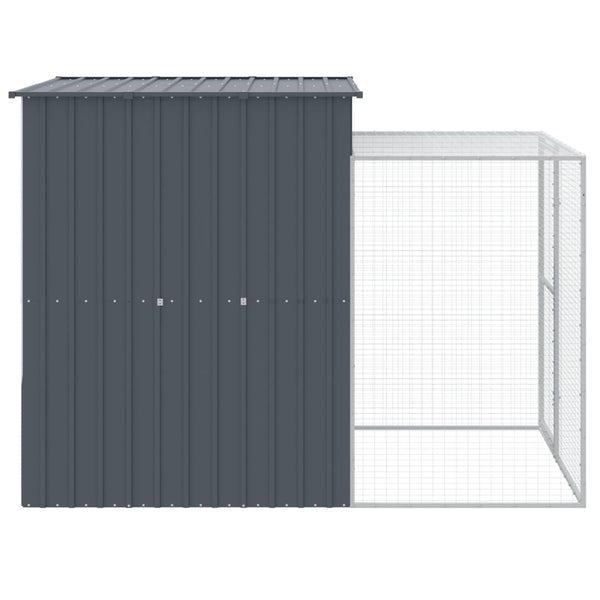 Poultry Cages Chicken Cage With Run Anthracite 165X251x181 Cm Galvanised Steel