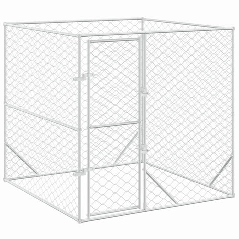 Dog Kennels Outdoor Dog Kennel Silver 2X2x2 M Galvanised Steel