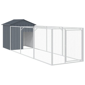 Dog Kennels Dog House With Roof Anthracite 117X405x123 Cm Galvanised Steel