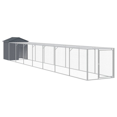 Small Animal Cages & Hutches Chicken Cage With Run Anthracite 117X813x123 Cm Galvanised Steel