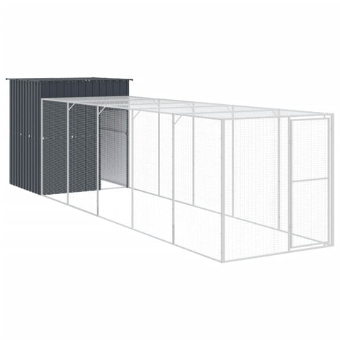 Small Animal Cages & Hutches Chicken Cage With Run Anthracite 165X659x181 Cm Galvanised Steel