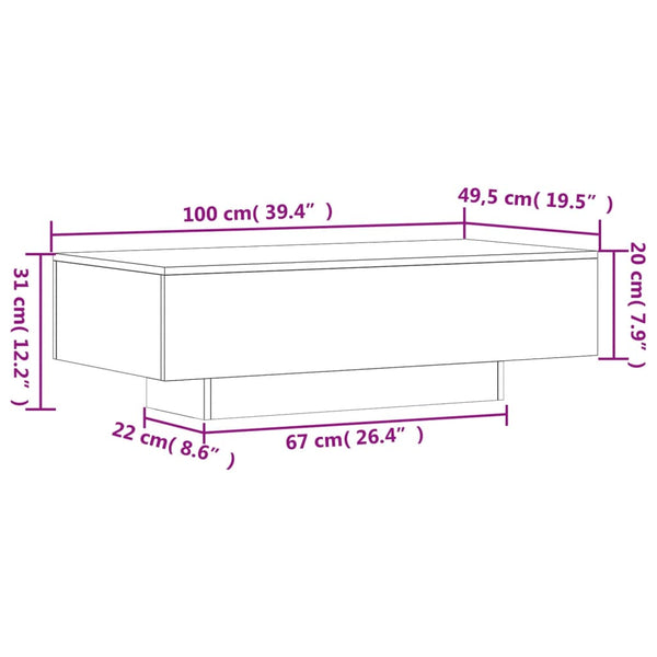 Coffee Tables Coffee Table Black 100X49.5X31 Cm Engineered Wood