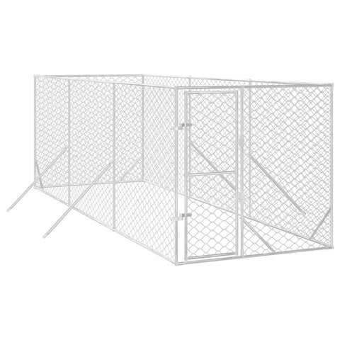 Dog Kennels Outdoor Dog Kennel Silver 2X6x2 M Galvanised Steel