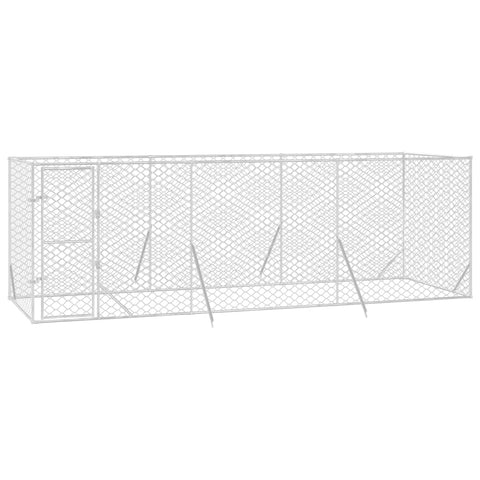 Dog Kennels Outdoor Dog Kennel Silver 6X2x2 M Galvanised Steel