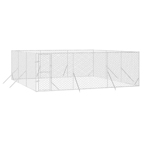 Dog Kennels Outdoor Dog Kennel Silver 6X6x2 M Galvanised Steel