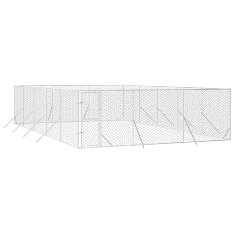 Dog Kennels Outdoor Dog Kennel Silver 6X10x2 M Galvanised Steel