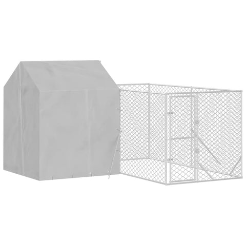 Dog Kennels Outdoor Dog Kennel With Roof Silver 4X4x2.5 M Galvanised Steel