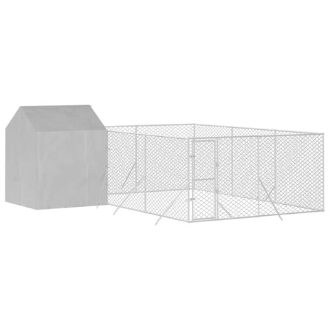 Dog Kennels Outdoor Dog Kennel With Roof Silver 6X6x2.5 M Galvanised Steel