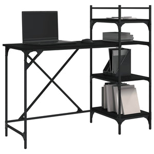 Home Office Desks Computer Desk With Shelves Black 120X47x109 Cm