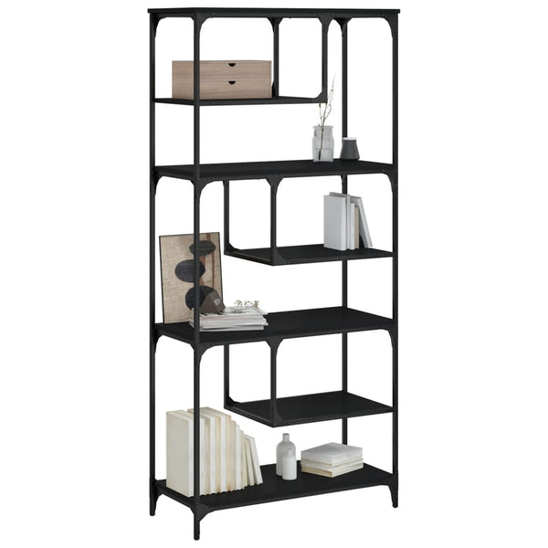 Bookshelves Bookcase Black 81X36x176 Cm Engineered Wood