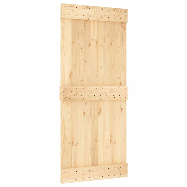 Sliding Door Hardware Sliding Door With Hardware Set 90X210 Cm Solid Wood Pine