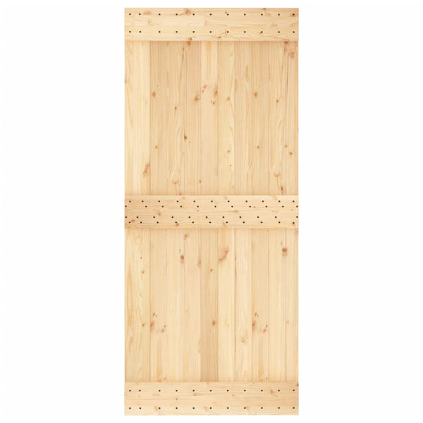 Sliding Door Hardware Sliding Door With Hardware Set 90X210 Cm Solid Wood Pine