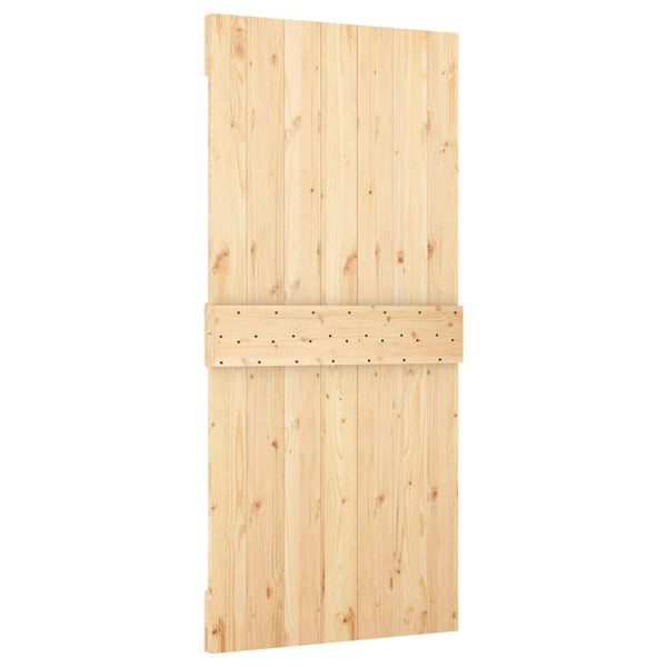 Sliding Door Hardware Sliding Door With Hardware Set 95X210 Cm Solid Wood Pine