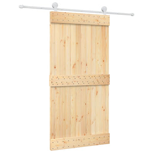 Sliding Door Hardware Sliding Door With Hardware Set 100X210 Cm Solid Wood Pine