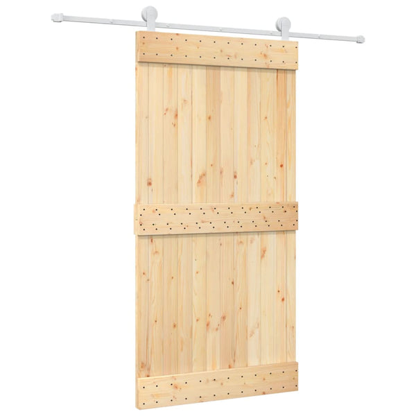 Sliding Door Hardware Sliding Door With Hardware Set 100X210 Cm Solid Wood Pine