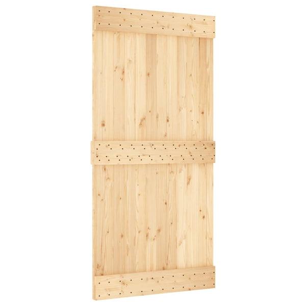 Sliding Door Hardware Sliding Door With Hardware Set 100X210 Cm Solid Wood Pine