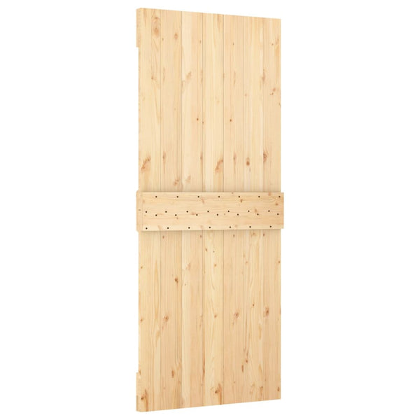 Sliding Door Hardware Sliding Door With Hardware Set 85X210 Cm Solid Wood Pine