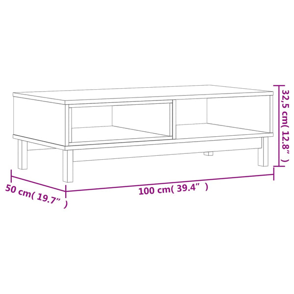 Coffee Tables Coffee Table Flam 100X50x32.5 Cm Solid Wood Pine