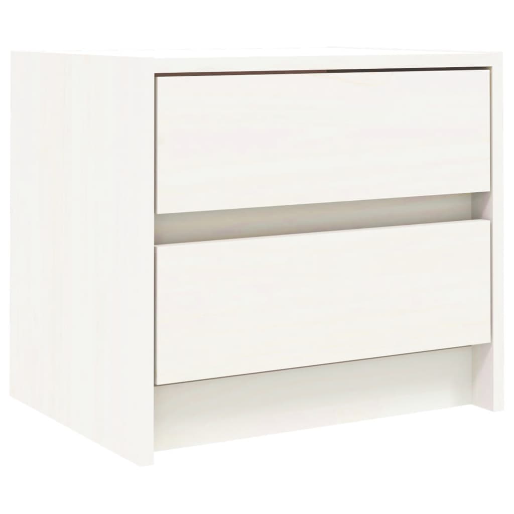 Bedside Tables Bedside Cabinet White 40X31x35.5 Cm Solid Wood Pine