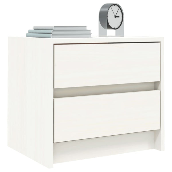 Bedside Tables Bedside Cabinet White 40X31x35.5 Cm Solid Wood Pine