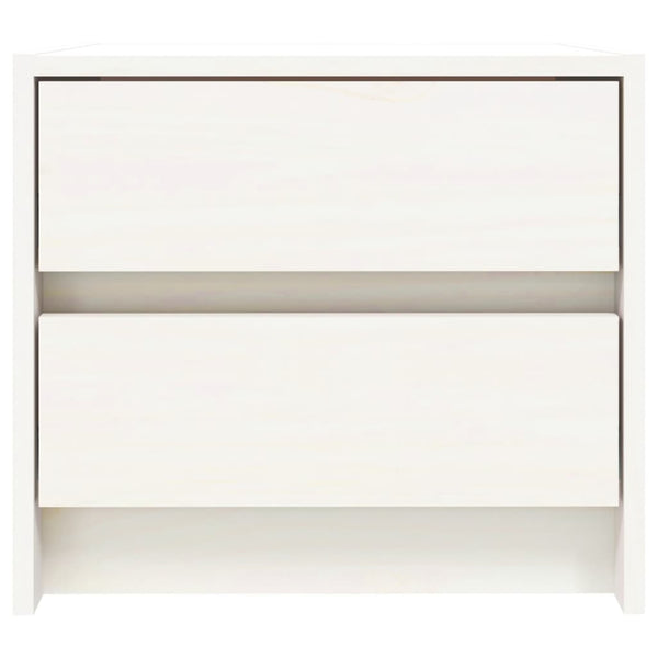 Bedside Tables Bedside Cabinet White 40X31x35.5 Cm Solid Wood Pine