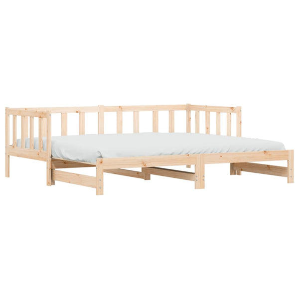 Single Bed Frames Day Bed With Trundle 92X187 Cm Single Size Solid Wood Pine